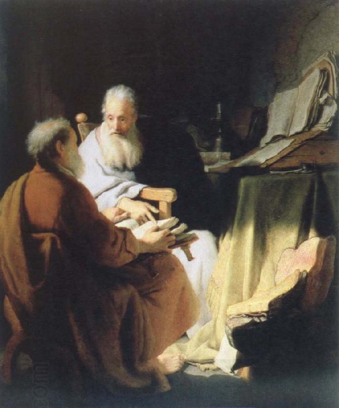 Rembrandt van rijn two lod men disputing China oil painting art